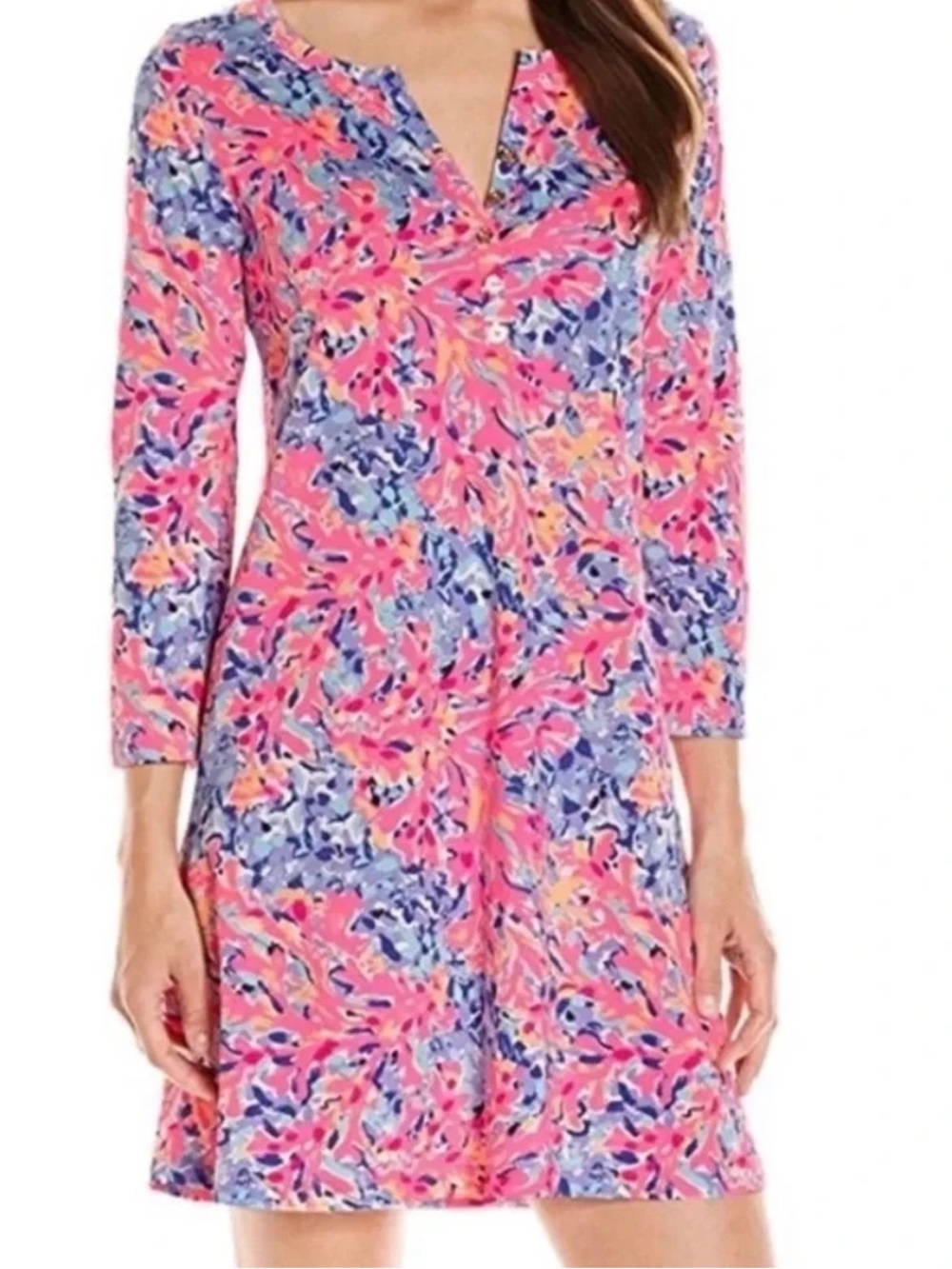 Lilly Pulitzer Banyan Dress "Coco Coral Crab" Size Small Preppy Costal Vacation